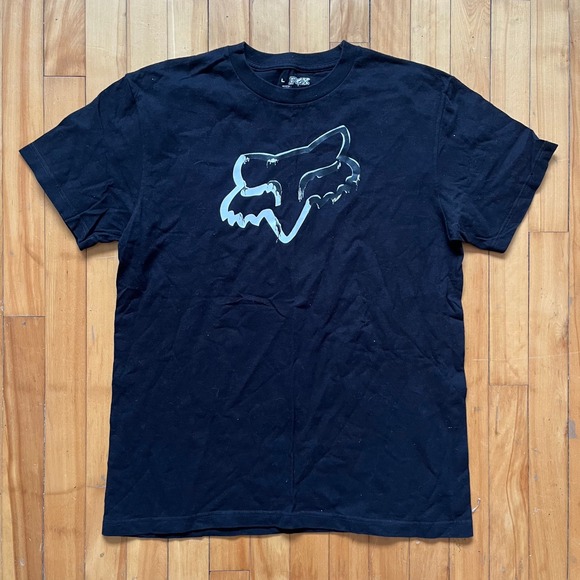 Fox Racing Other - Black Fox Racing Logo Graphic T Shirt Mens Size Large Short Sleeve Cotton